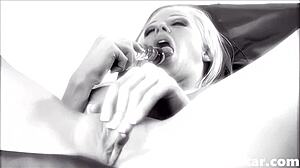 Chloe Dior and Cherokee explore lesbian toys, stroking cocks with hands, masturbating pussies, leading to intense creampie on glass dick.