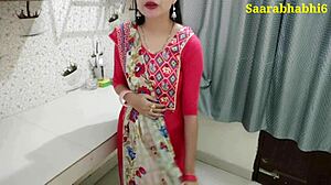 Hot Indian wife banged while cleaning kitchen