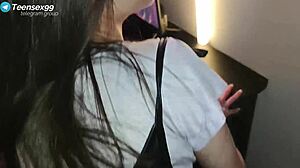 Stepbrother's Girlfriend Sneaks In for Secret Teen Doggy Creampie