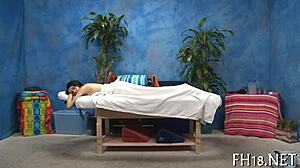 Detailed massage strokes on aroused bodies in erotic porn session