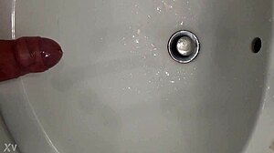 Watch Him Cum While Pissing With Hard Cock!