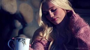 Watch petite blonde Alex Grey undress in stockings, solo, shaved, hairless