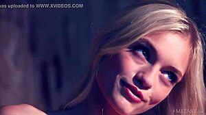 Watch petite blonde Alex Grey undress in stockings, solo, shaved, hairless