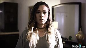 Teen explores her dark fantasy in a rough encounter