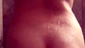 i'm in the shower with my cute hairy ass and big boobs, amateurs love sucking my tits but i slipped and moaned so loud