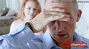 Hey stepdad, ready to drill redhead Lucy's tight pussy now?