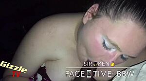 White bbw giving sloppy blowjob to interracial cock 😋