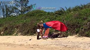 Curvy Brunette Hotwife Waits For Monster Cock In Front Of Cuckold Outdoors