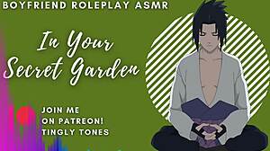 in the secret garden, your boyfriend whispers jerk off instructions, guiding you to orgasm with his male voice