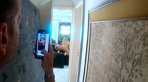 White-haired man watches from afar at the boat owner's house?