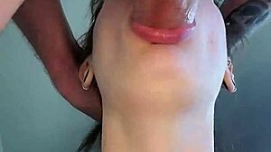 hey, check this hot milf sucking a sloppy dick real close!