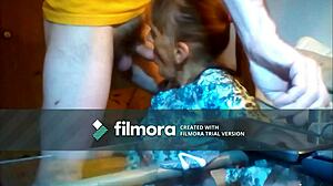 donna gives a sloppy blowjob and swallows cum 😋