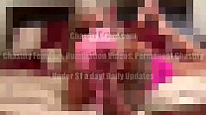 beg to escape chastity device in femdom bdsm humiliation