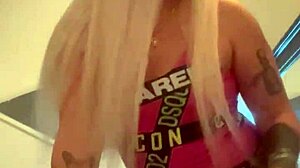 Blonde performs sexy dancing moves