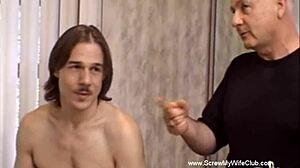 Lady in pink savors intense anal threesome at wedding