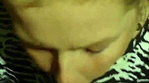 I, the naughty mature milf amateur, give Mark an intense blowjob