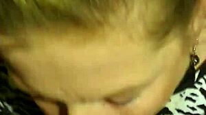 I, the naughty mature milf amateur, give Mark an intense blowjob