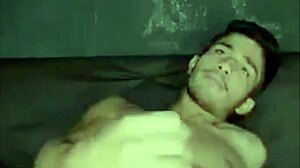 gay solo guy strokes cock to intense hand cum climax