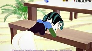 gwen from total drama sucking and fucking in anime style