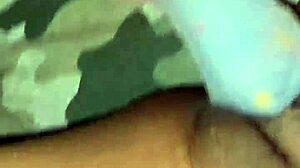 Ebony toys pussy before sleep