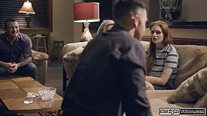 Teen stepdaughter drilled hard by her stepfamily.