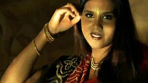 Exotic brunette milf dances solo as a mysterious lover in an intimate setting.