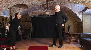 Athletic sportsgirl faces intense WHIPPING on her smooth BAREBACK during kinky play