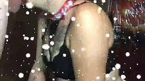 Naughty submissive girl endures intense choking and throat fucking with big cock in homemade bdsm scene, wearing costumes and getting blowjob.