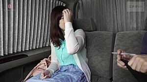 Big-Breasted Japanese Bride Loves Toys on Street Pickup