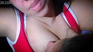 Stepbrother With Huge Cock Fucks Stepsister's Tits