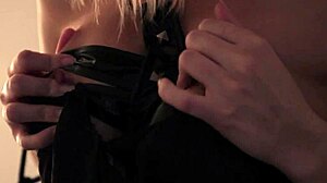 Hey, Blonde Raena Fingers Her Shaved Pussy in Lingerie 😏