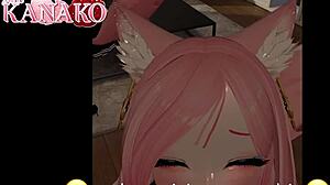 Catgirl Feels Ecstasy in Cosplay Cumshot