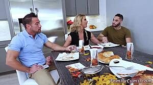 Army Boy Meets Busty Stepmom for Taboo Threesome Action