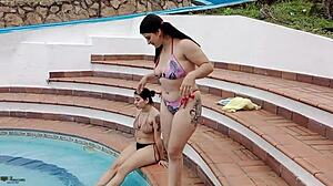 Horny stepsisters lick wet pussies alone at home! 😈