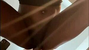 Galaxydoll gets fucked by bigmrperfect in the kitchen, her shaved pussy sucking his cock under pov