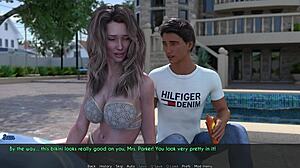 Unbelievable! Wife and Stepmother in 3D Porn Game Mowing Lawn Adventure!