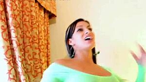 Spicy Latina with prominent figure