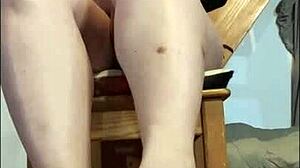 Big titted mistress edges with footjob!