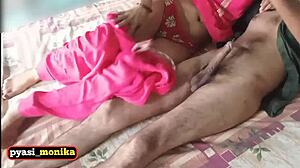 Hot indian bhabhi gets tricked into hard doggystyle fucking with dirty hindi talk.