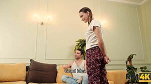 Just another day with a Russian brunette teen in stockings giving a wild rimjob in heels.