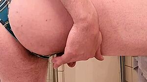 showing off my phat azz in the bathroom wearing thong and panties while amateurs watch