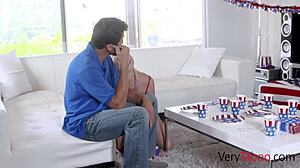 Group Banging Stepson with Blowjob and Fucking to Teach Old Husband a Lesson