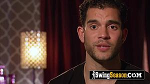 steamy massages hint at kinky swinger couples' messy orgy