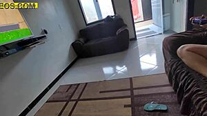 hot young girl on the couch, legs open, craving that big black cock