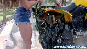 Busty Babe Deepthroat Spooning