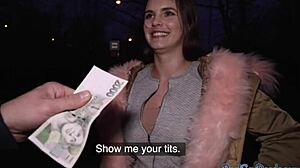 Roundass Euro Student Bent Over for Cash BJ