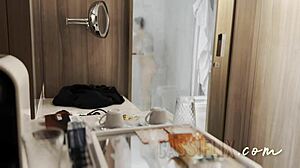 She savored hot cum on her face.