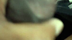 Male Dom Masturbates Shaved Cock to Cum in Restroom Close-Up