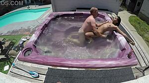 Dayanara In Hot Tub POV, Shaved Pussy Exposed!