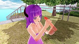 Horny 3d hentai big tits squirts creampie